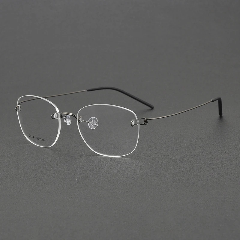 

Ultra-light Pure Titanium New Rimless Glasses Frame Denmark brand Oval Optical Frames Customize Prescription Eyeglasses for Men