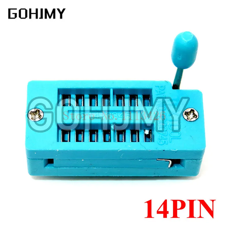 1pcs/lot 14 16 18 20 24 28 32 40 P Pin 2.54 MM Green DIP Universal ZIF IC Socket Test Solder Type IC lock seat zif socket