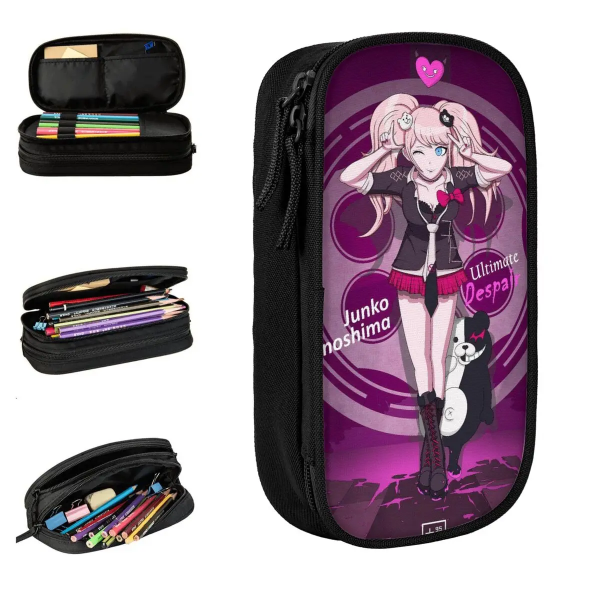 

Пеналы в стиле аниме Danganronpa Junko Enoshima, пеналы для студентов, большие сумки для хранения, школьные подарочные канцелярские принадлежности