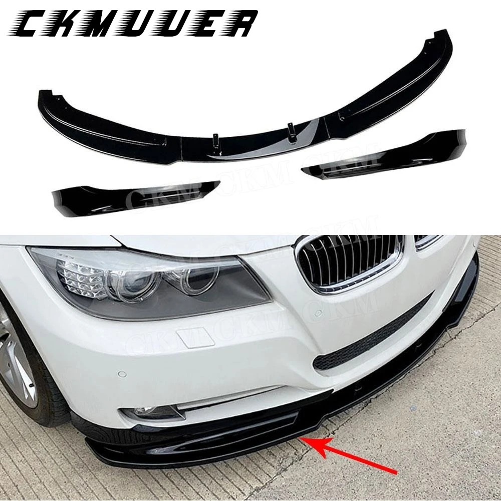 

CKMUUER ABS Car Front Bumper Lip Chin Side Aprons for BMW 3 Series E90 E91 LCI 320i 2009 2010 2011 2012 Body Kits Accessories