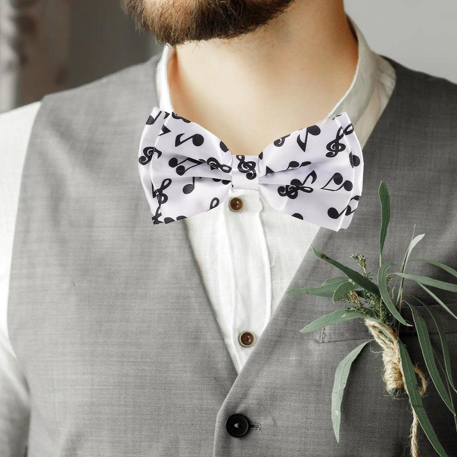 

Music Note Bow Tie Men Classic Self Tie Elegant Formal Bowtie for Wedding Ceremony Costume Accessory Mens Bowtie