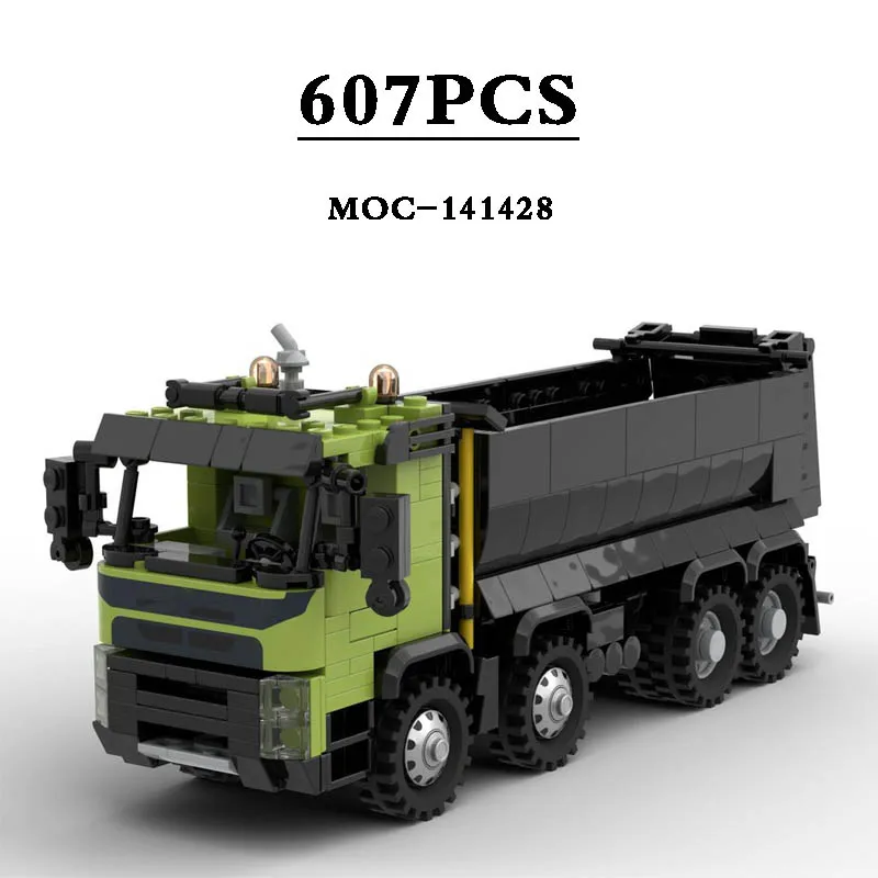 

Строительные блоки MOC- 141428 Самосвал серии MX, грузовик, грузовик, модель автомобиля, 607 шт. детские игрушки, подарки на день рождения, рождественские подарочные игрушки