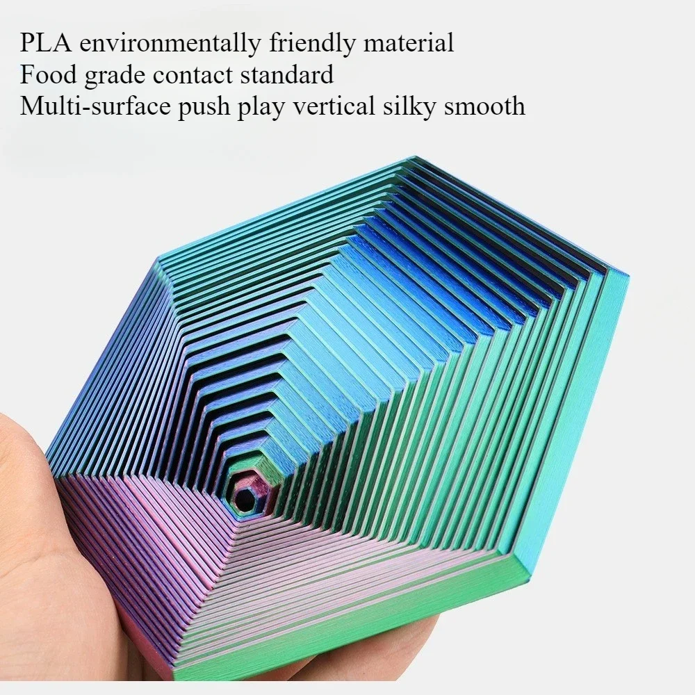 Fractal Fidget Hexagon Decompression Toys 3D Printing Desktop Stress Relieving Toy Children's Birthday Gift Geometric Fidget Toy