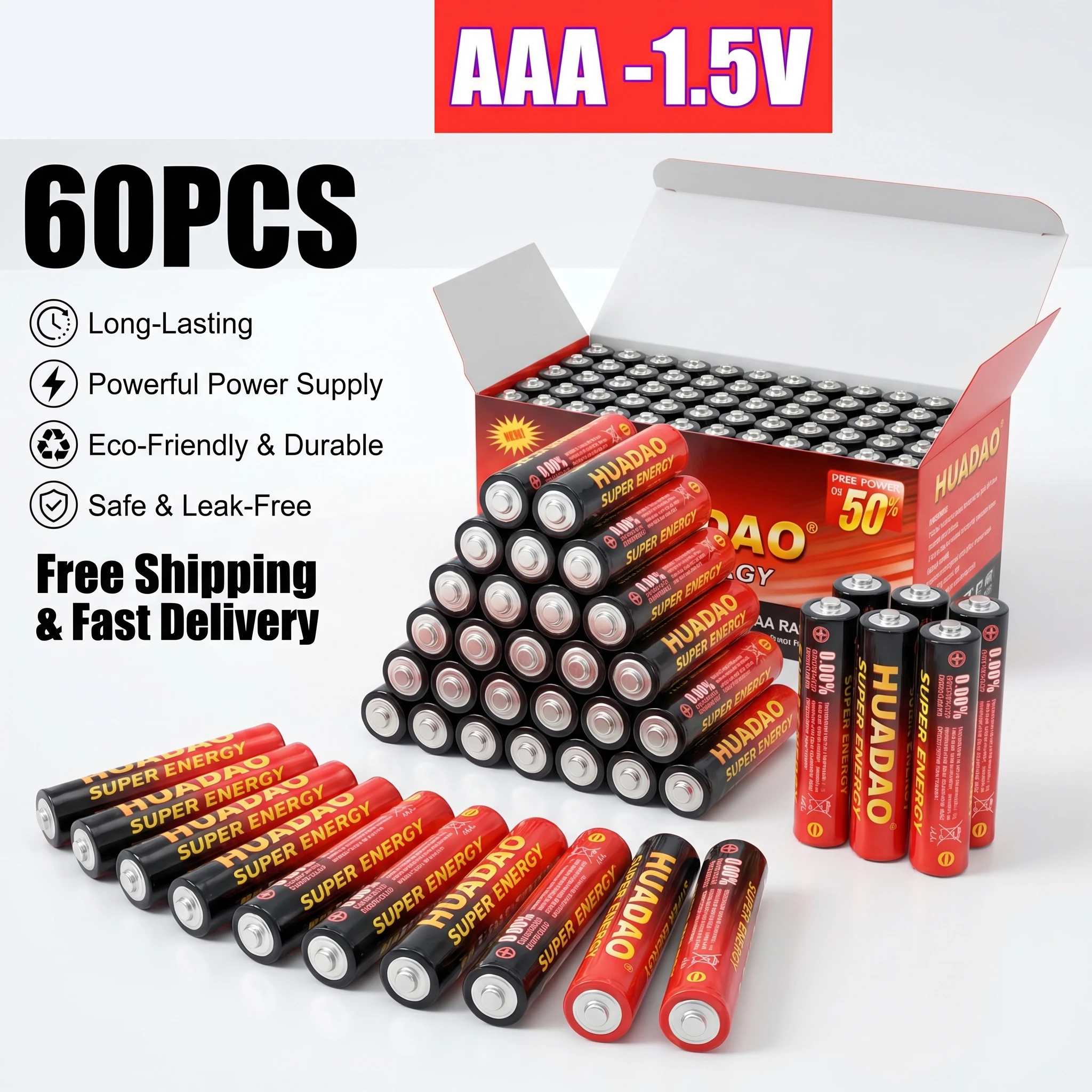 AAA 1.5V Carbon Battery UM-4 Leak-proof Dry Batteries for Remote Control Toys Clock Safe Explosion-proof Disposable
