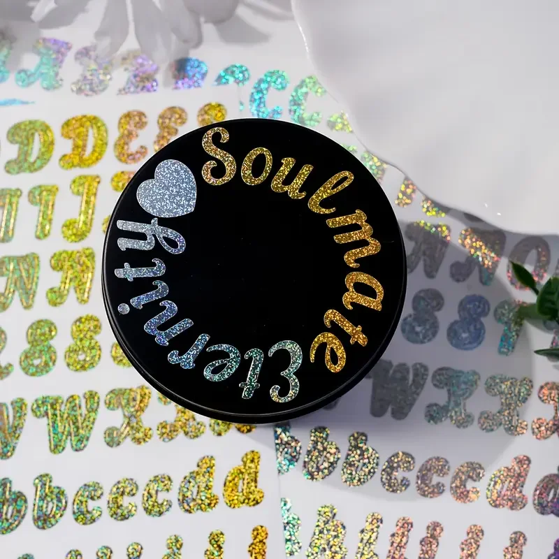 3 Bögen selbstklebende, wasserfeste, alphanumerische Vinyl-Aufkleber, geeignet für Scrapbook-Zubehör, Bastler – Detail 5