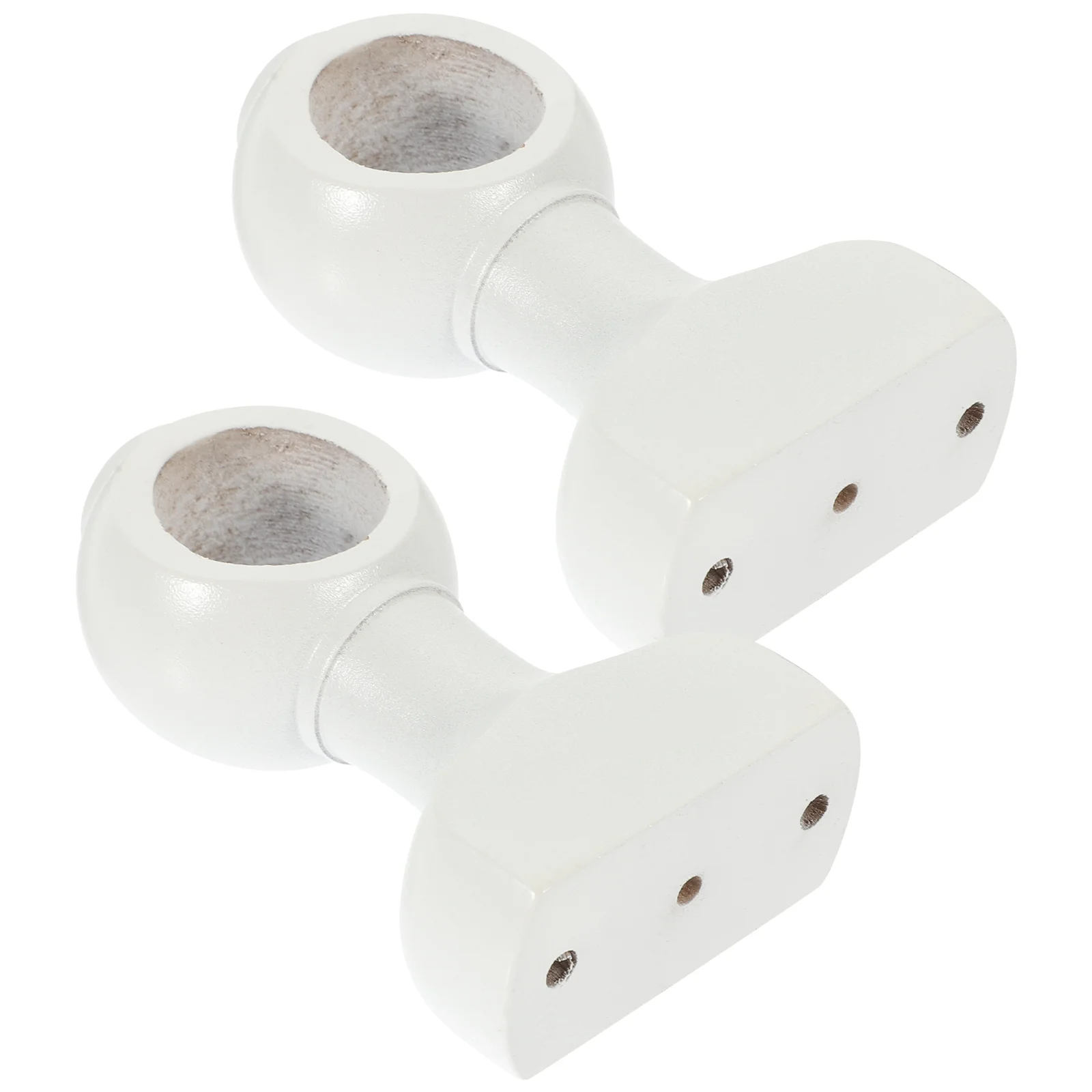 Soporte de barra de cortina de madera blanca, soporte resistente para accesorios decorativos de pared, soportes para persianas, ganchos, Hardware para cortinas, 2 uds.