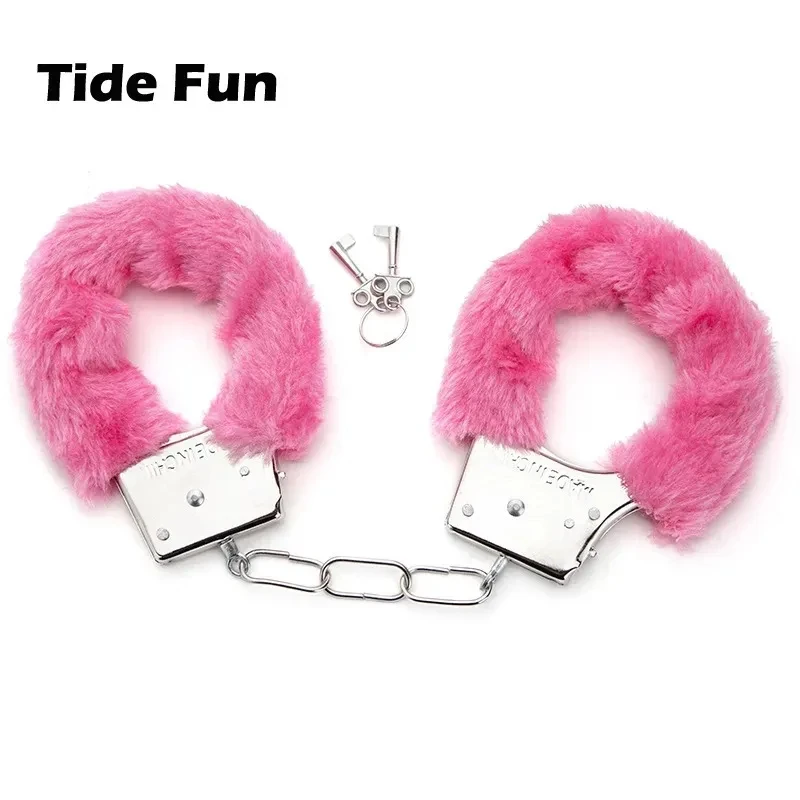 Forniture erotiche manette di peluche SM Bondage Bondage flirtare puntelli coppie gioco di ruolo stuzzicare manette forniture per adulti