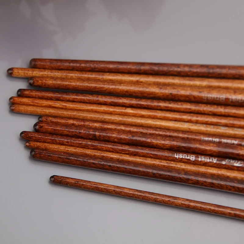 Набор кистей для художников, 12 шт., нейлоновые волосы, акриловая акварель, круглый заостренный наконечник