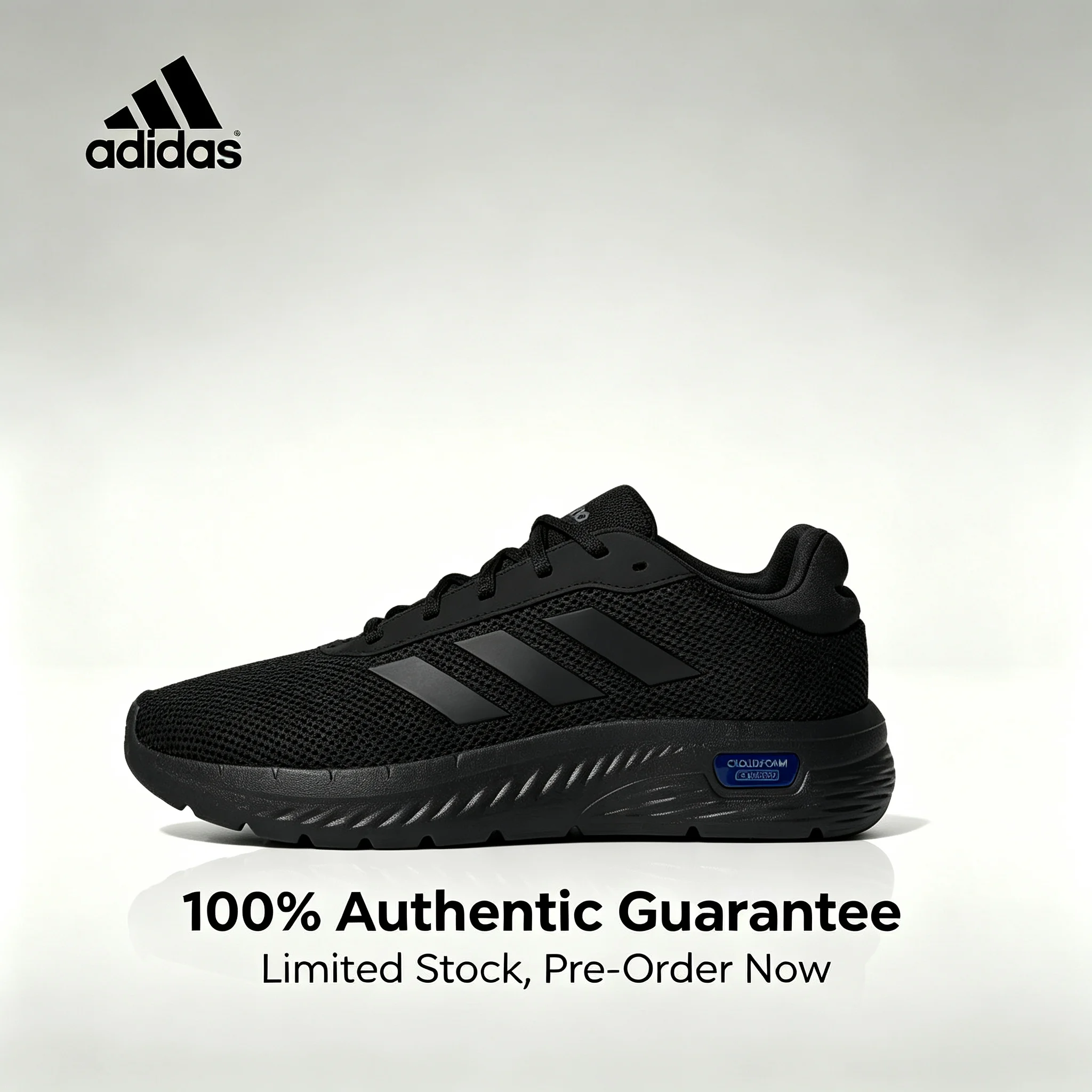 adidas CLOUDFOAM COMFY Soft and Comfortable, Non-Slip and Durable Casual Shoes for Women, Men's Black IH6129