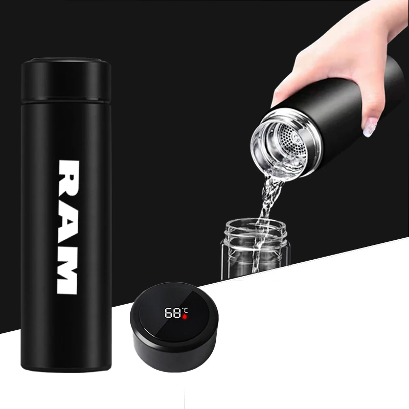 

Car Stainless Steel Water Bottle Thermoses Coffee Cup Mug Gifts for Ram ProMaster 2500 3500 4000 5500 1200 1500 Double H100 Van