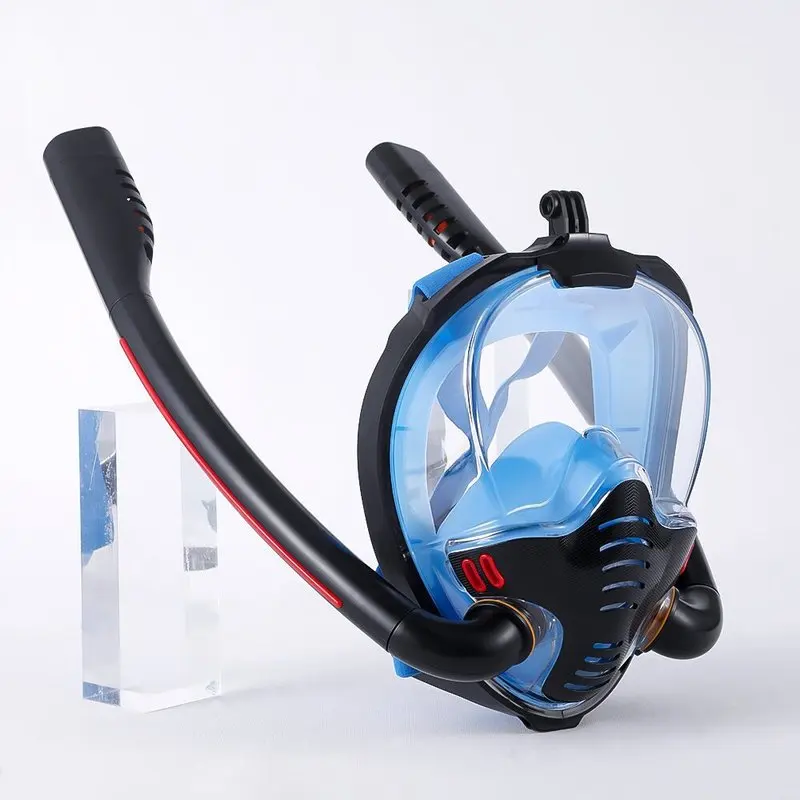 Cross-border Dual-tube Adult & Kids Diving Mask Snorkeling Swimming Full-face Anti-fog Waterproof Goggles view 5