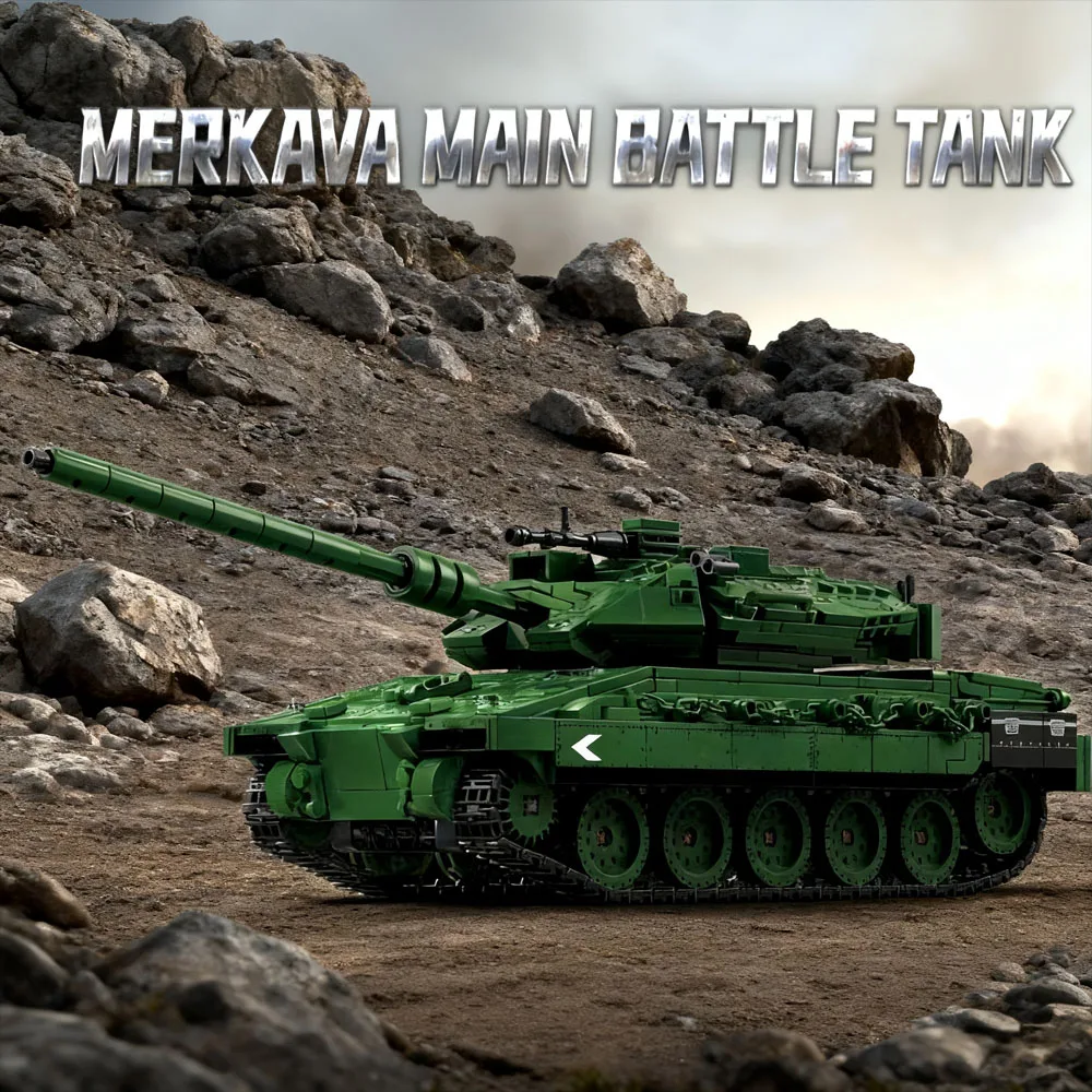 IN Magazzino Technic MOC Militare Building Blocks Set per la battaglia Merkava carro armato principale Mattoni Piano giocattolo Regalo della Seconda Guerra Mondiale 1023PCS