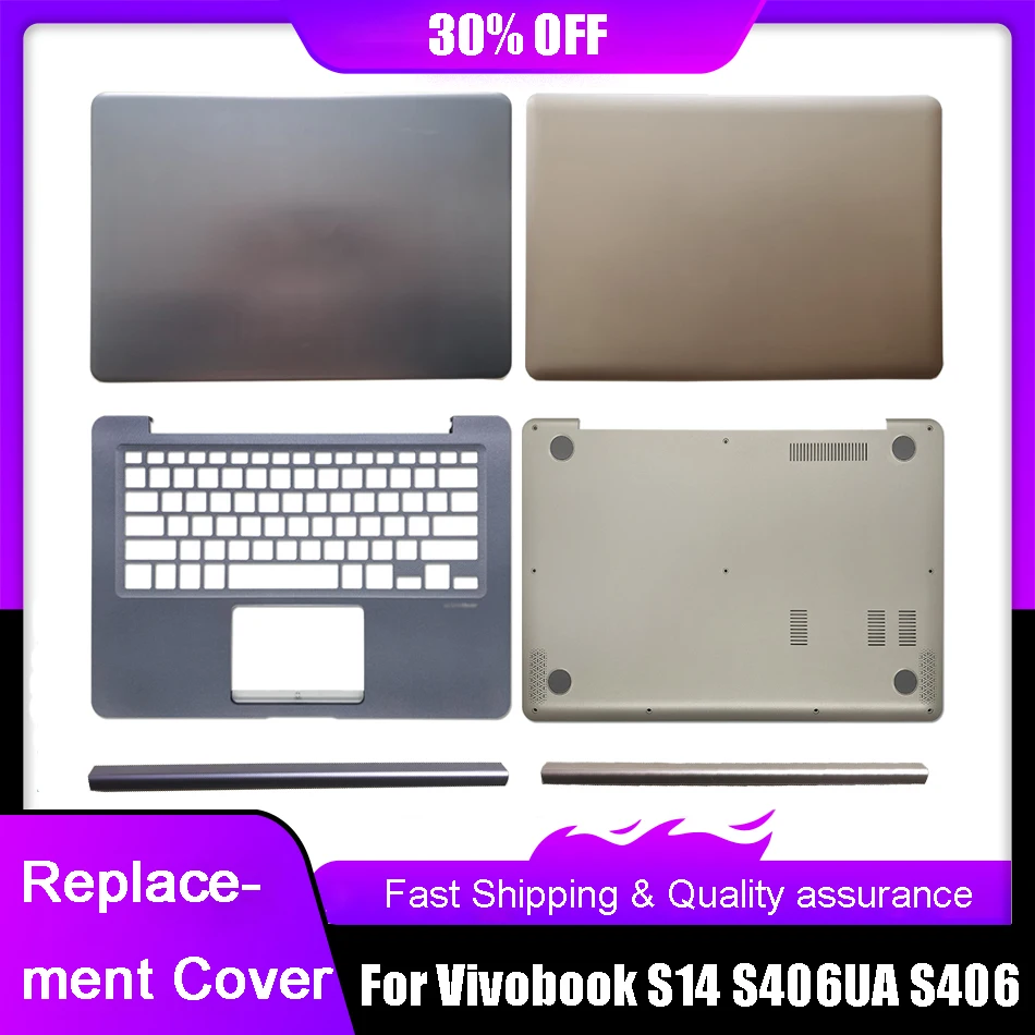 New Laptop LCD Back Cover For Asus Vivobook S14 S406UA S406U S406 Front Bezel Palmrest Upper Bottom Case Hinge Housing Rear Lid