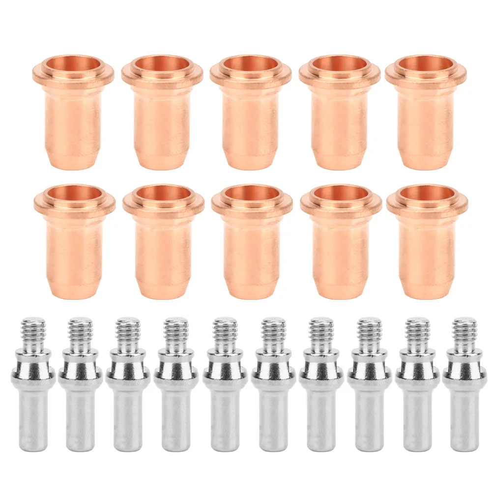 

52582 51312 Plasma Nozzle, 10 Pcs Plasma Electrode 52582 and 10 Pcs Tip Nozzle 51312 Kit for PT60 Plasma Torch