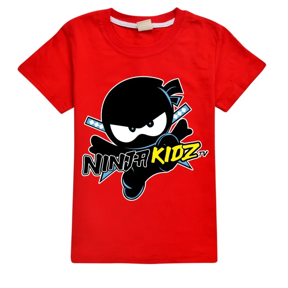 NINJA KIDZ Kids Clothes Summer Boys Fashion Short Sleeve T-Shirt Boys Graphic Tee Baby Girls Tops Children Pullover Hot Selling