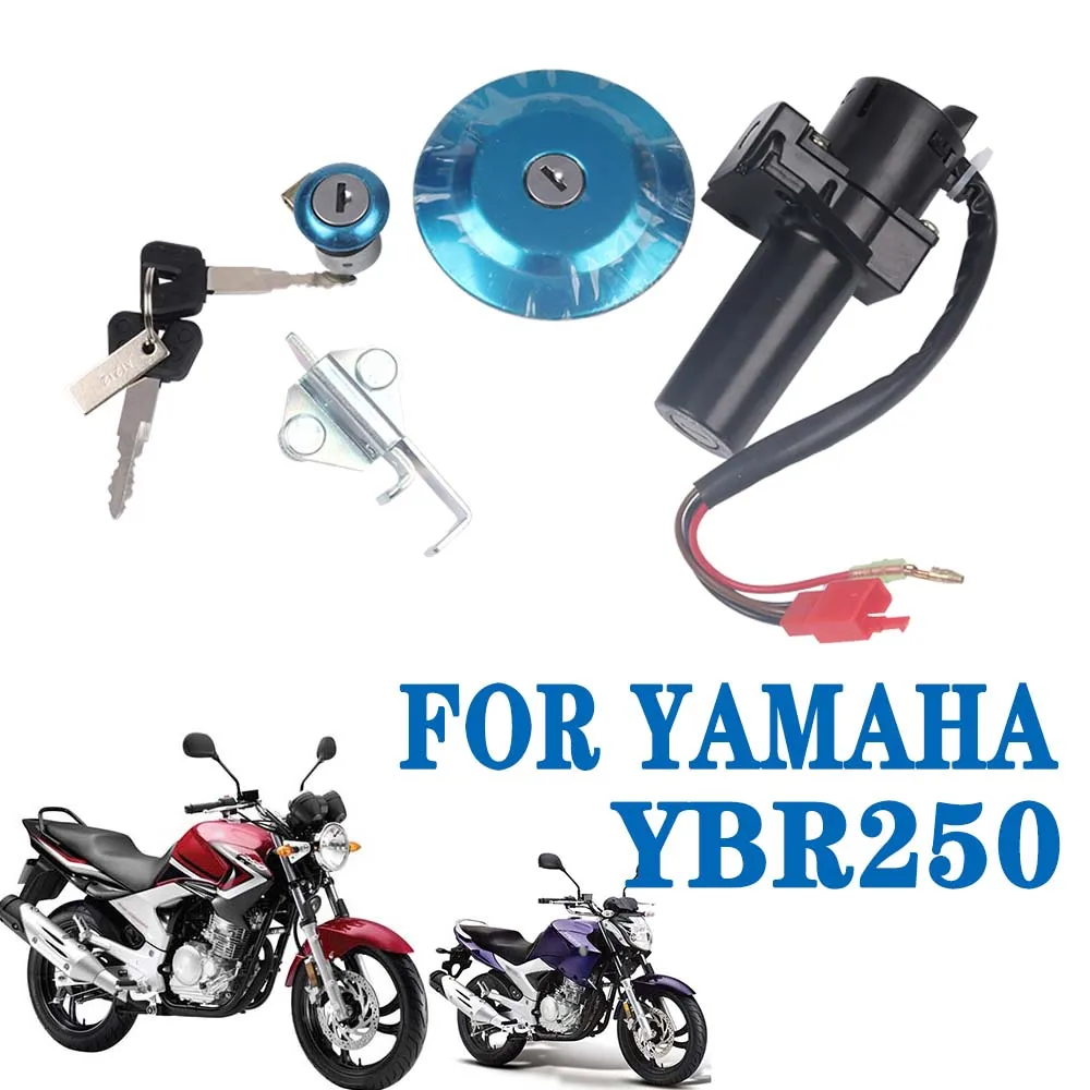 For YAMAHA YBR250 YBR YS YS250 Motorcycle Ignition Switch Lock Door Set Gas Fuel Tank Cap Seat Keys Cover