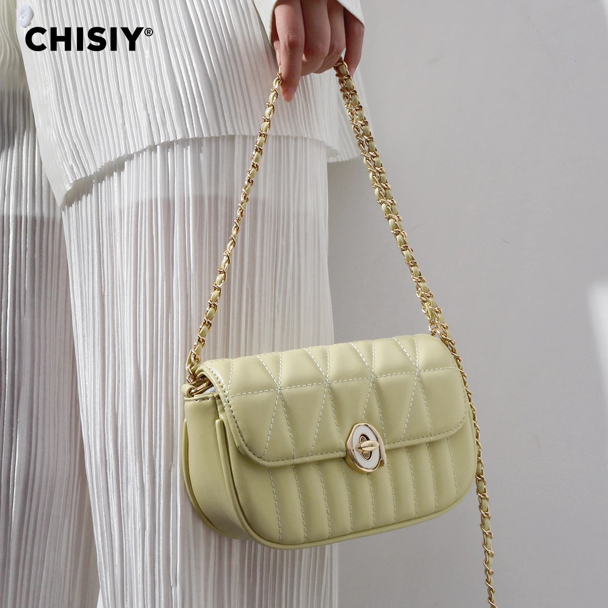 CHISIY Original handmade minimalist mini European and American chain fashion commuting single shoulder crossbody bag