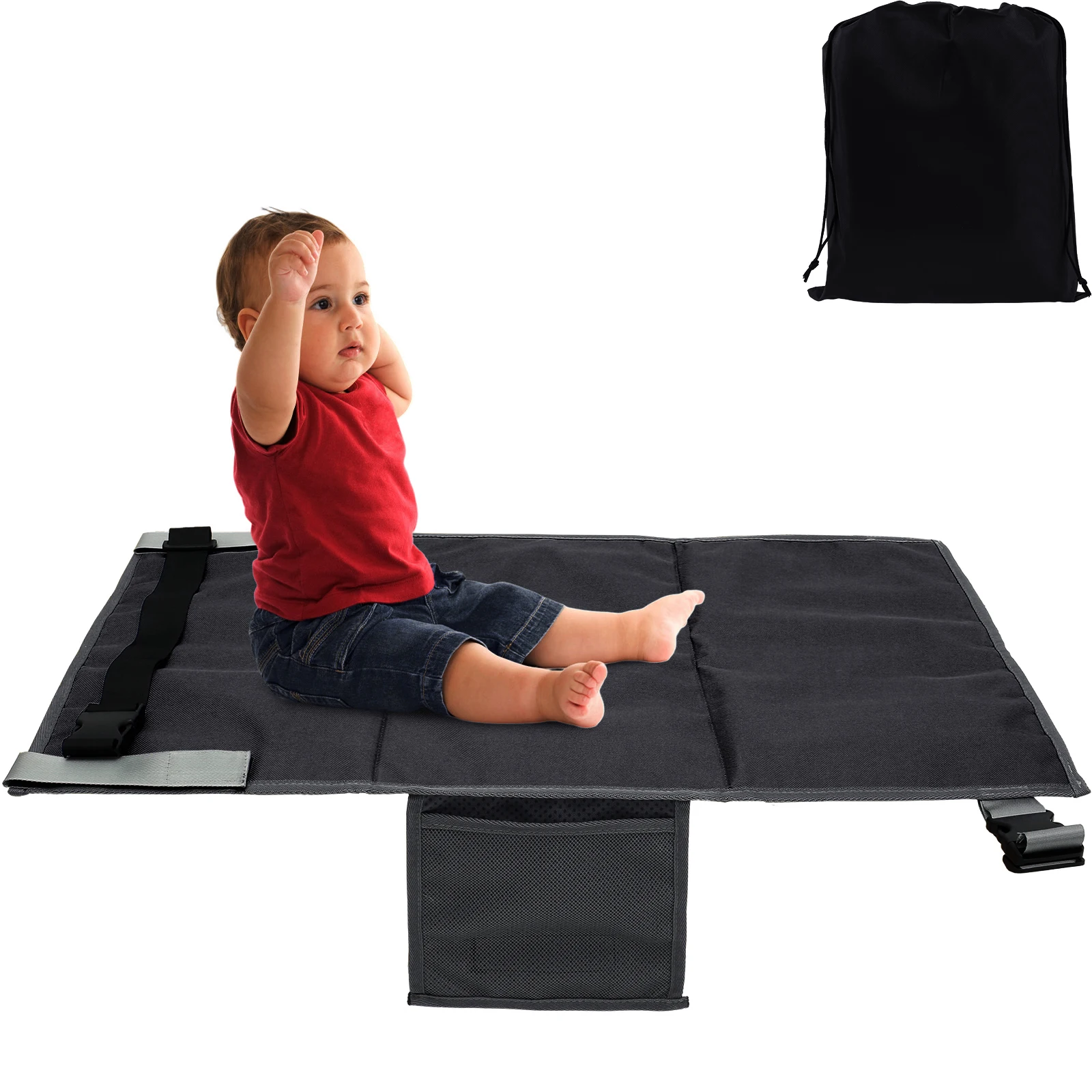 Kids Airplane Bed Polyester Toddler Airplane Seat Extender Portable Children Footrest Hammock Travel Essentials for Car Airplane - Detail 1