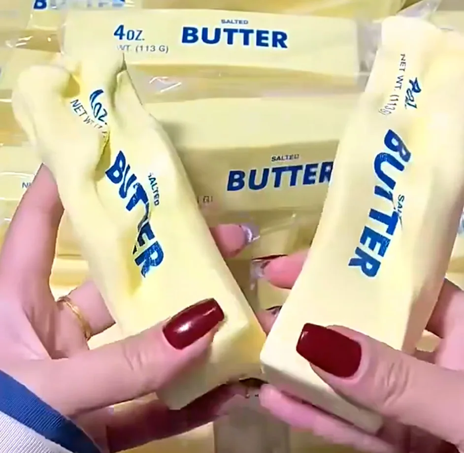 Squishy Elastic Butter Stick Fidget Toy Cheese Shape Stress Relief Game Funny Decompression Prank Squeeze Toy for Anxiety Relief - view 2