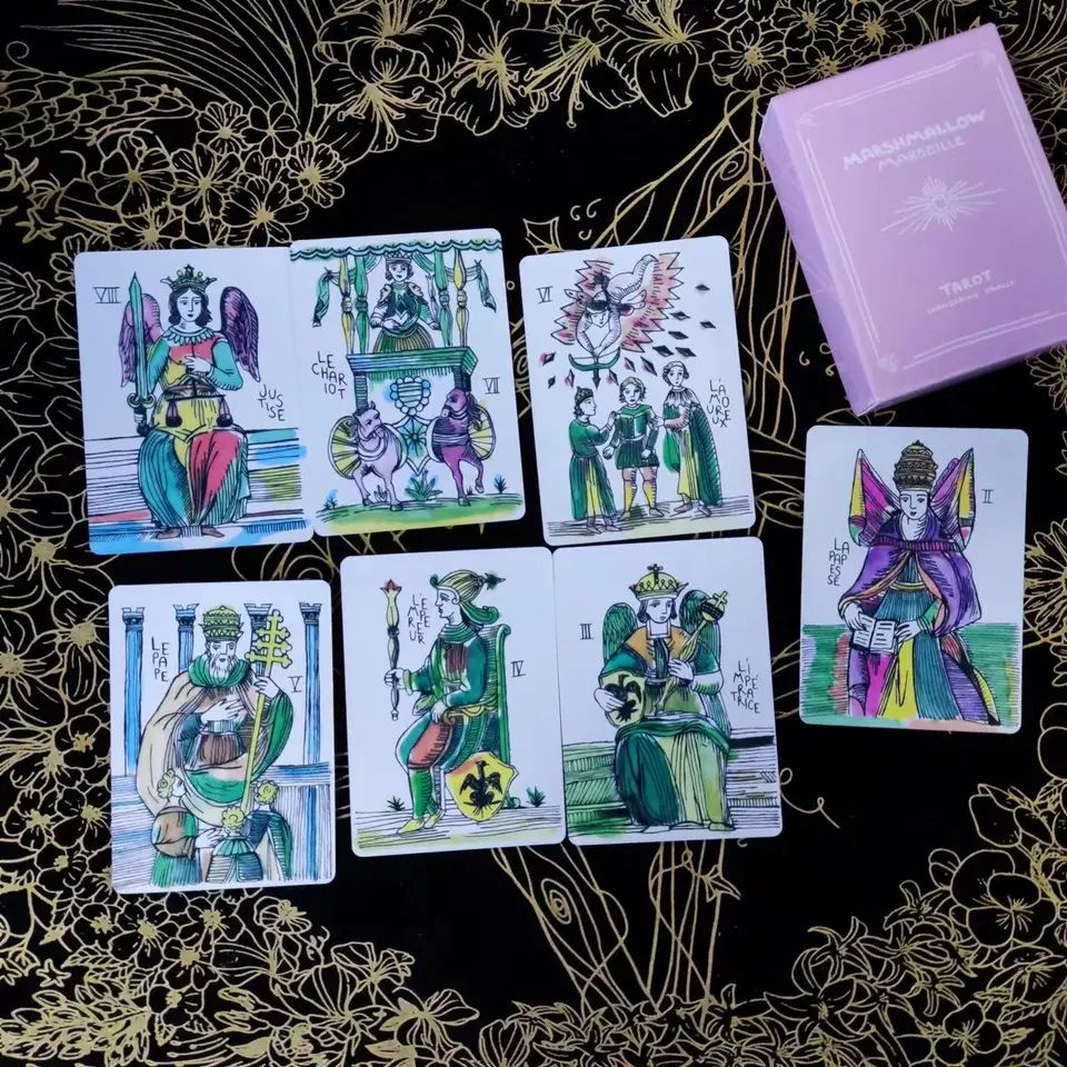 87*62 mm Marshmallow Marseille Tarot 78Pcs - AliExpress 26