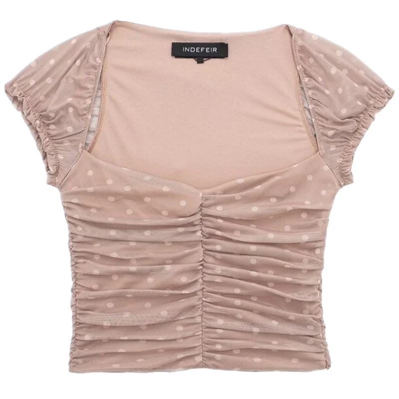 Spring New Arrival Women's Slim Fit Silk Me Printed Top Ele Versatile Commute Sle ort Sve T-irt