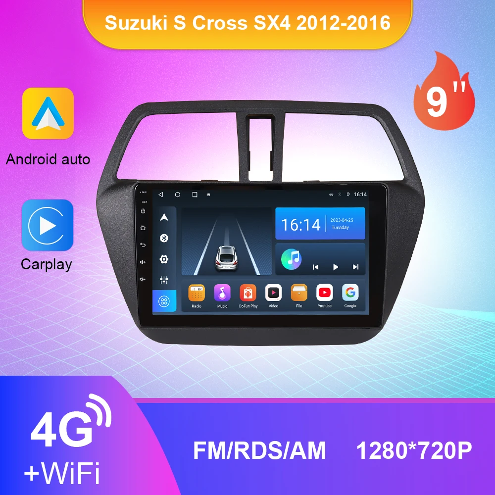 Urbanroad Android Car Multimedia Radio For Suzuki S Cross SX4 2012-2016 2Din Android Auto Carplay WIFI Navigation GPS Autoradio