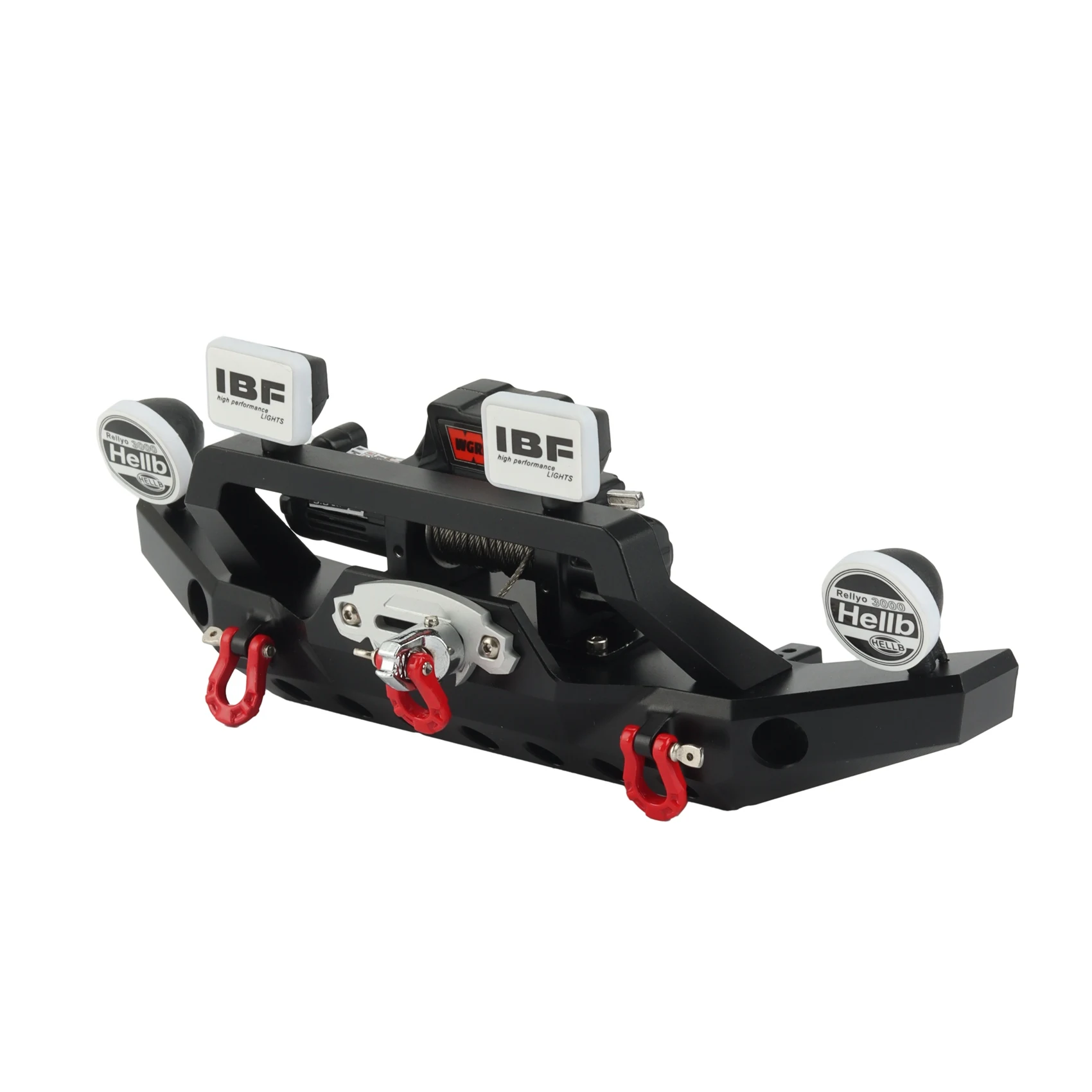 

Best-Metal Front Bumper With 3CH Winch Led Light For 1/10 RC Crawler Axial SCX10 90046 SCX10 III TRAXXAS TRX4 Upgrade Parts