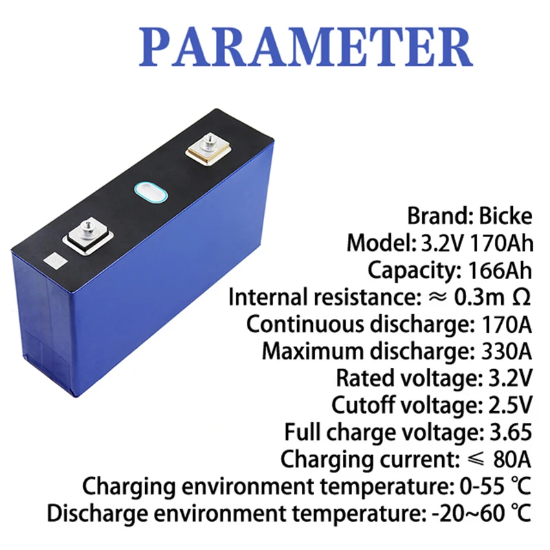 

НОВЫЙ 3,2 В 166 Ач 170 Ач Lifepo4 аккумулятор большой емкости DIY 12 В 24 В 36 В 48 В подходит для электромобиля скутера солнечный инвертор
