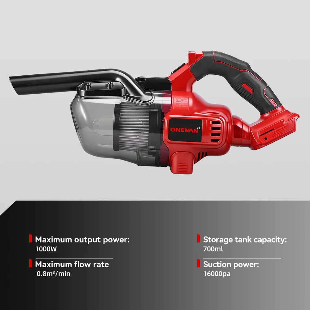 ONEVAN 16000PA Cordless Aspirapolvere Elettrico Tenuto In Mano Multifunzionale Pulizia Del Pavimento Utensili Elettrici Per Makita 18V Batteria Spille