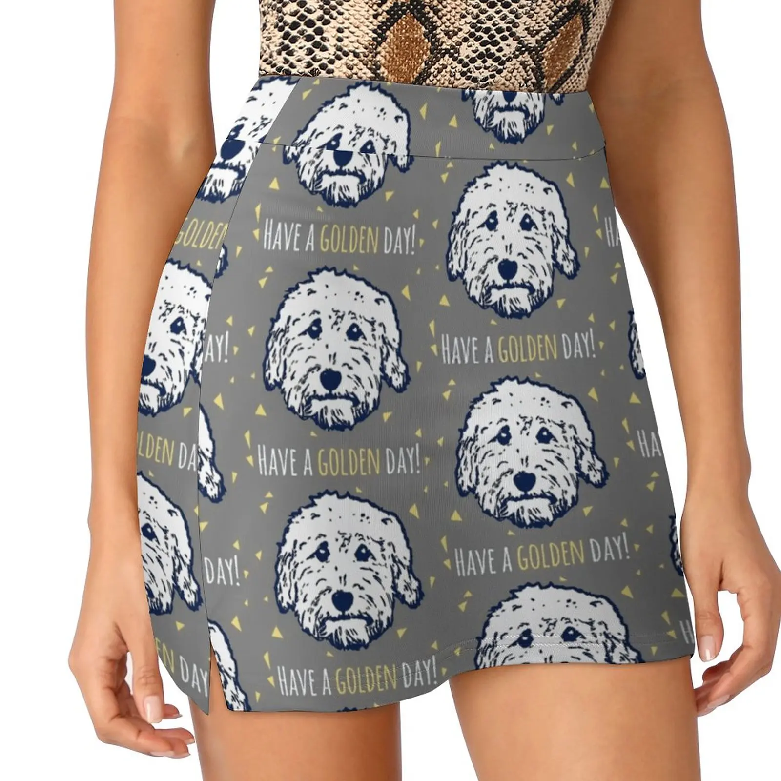 Have A Golden Day! Faces-S-Doodle Dog-Doodle Skirts Woman Fashion 2022 Pant Skirt Mini Skirts Office Short Skirt Golden Day