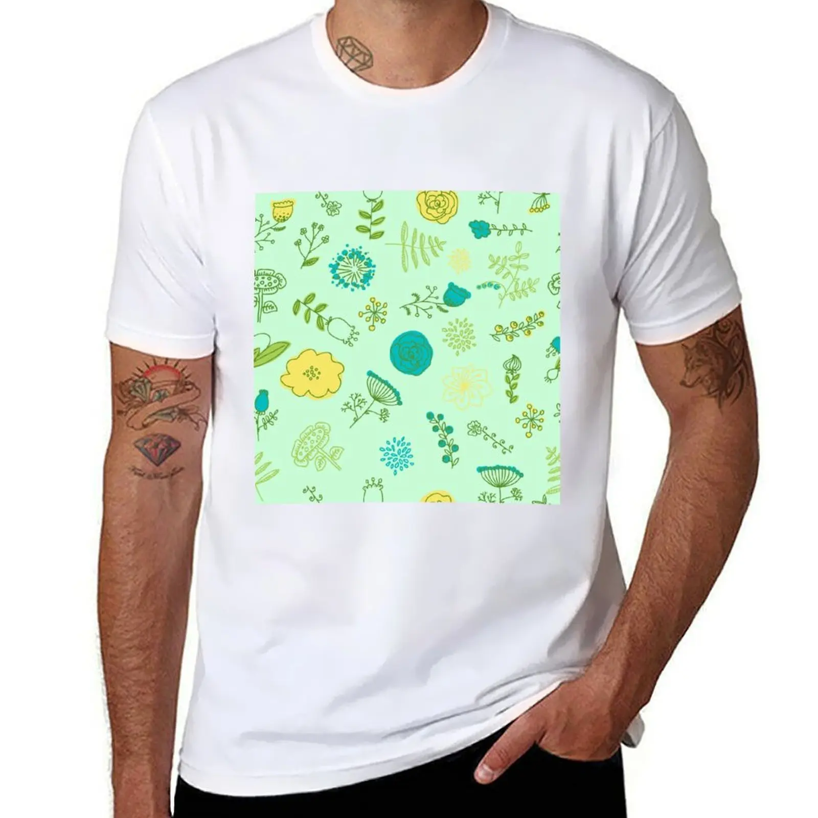 

Elegance Seamless pattern with flowers, vector floral illustration in vintage style T-Shirt Tough Fabric Work Tee