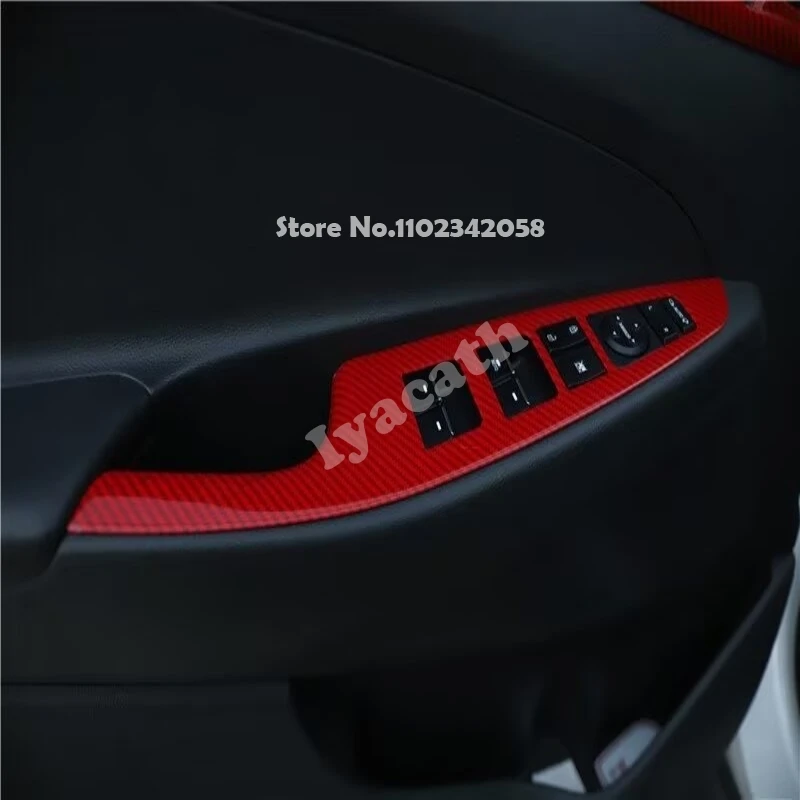 LHD RHD For For Hyundai Tucson 2015-2020 ABS carbonfiber window rise switch cover glass control panle cover interior accessories