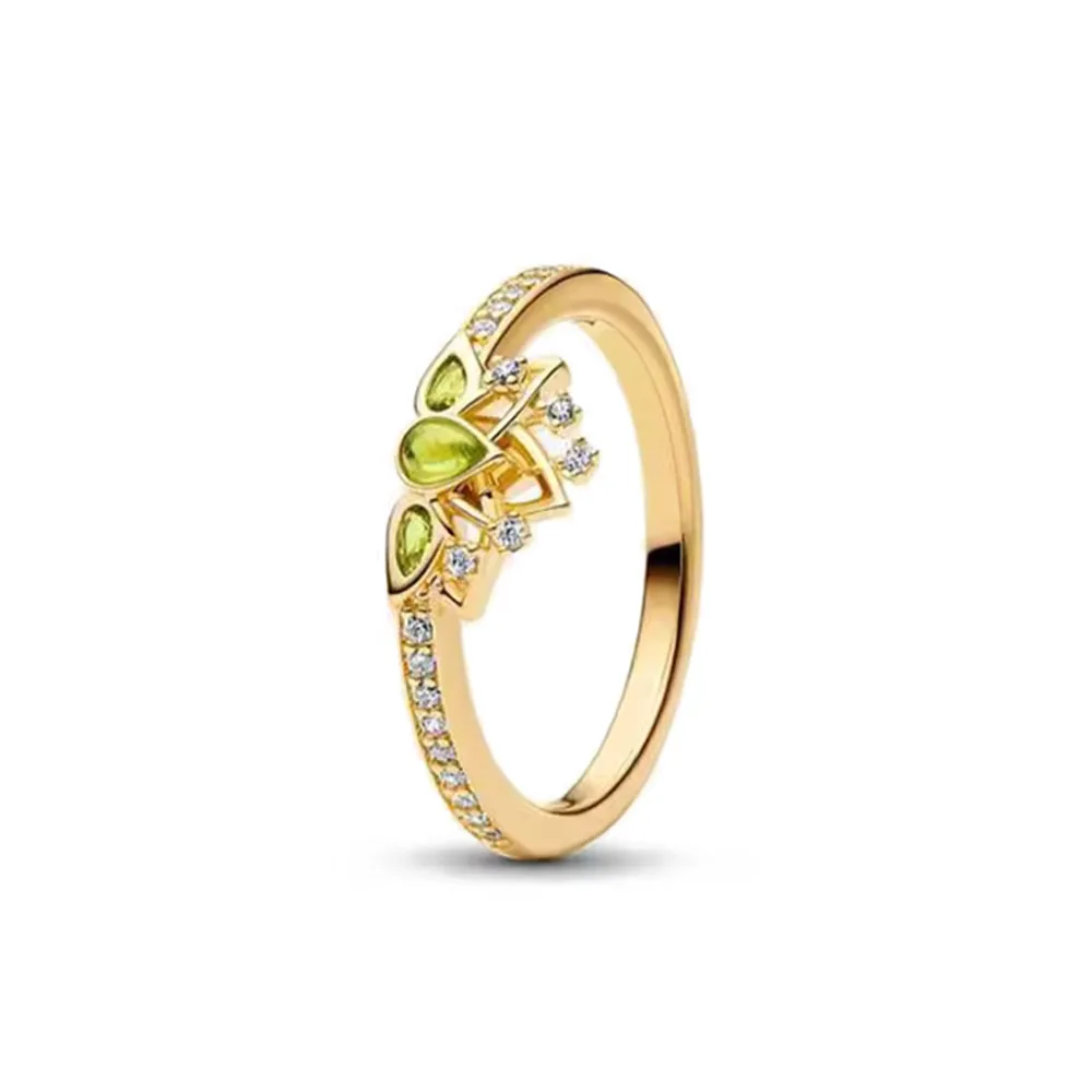 خاتم الأميرة الساحر من الفضة الإسترليني عيار 925 مقاس 6 7 8 9 إكسسوار زفاف نسائي أصلي فاخر من الكريستال شعار S925