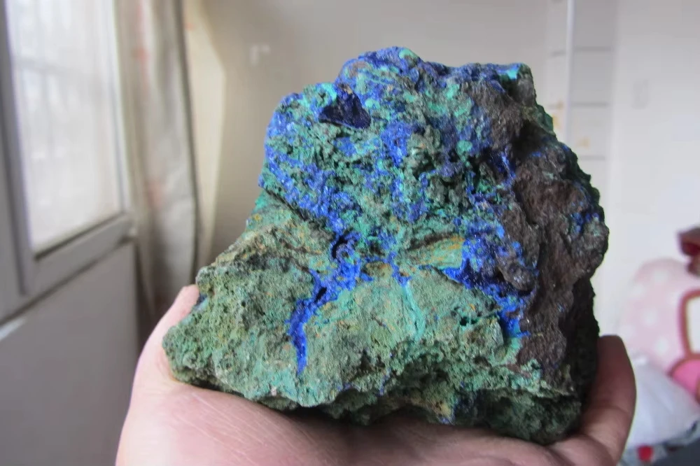 1707.0g  Natural Azurite and malachite symbiotic mineral specimen