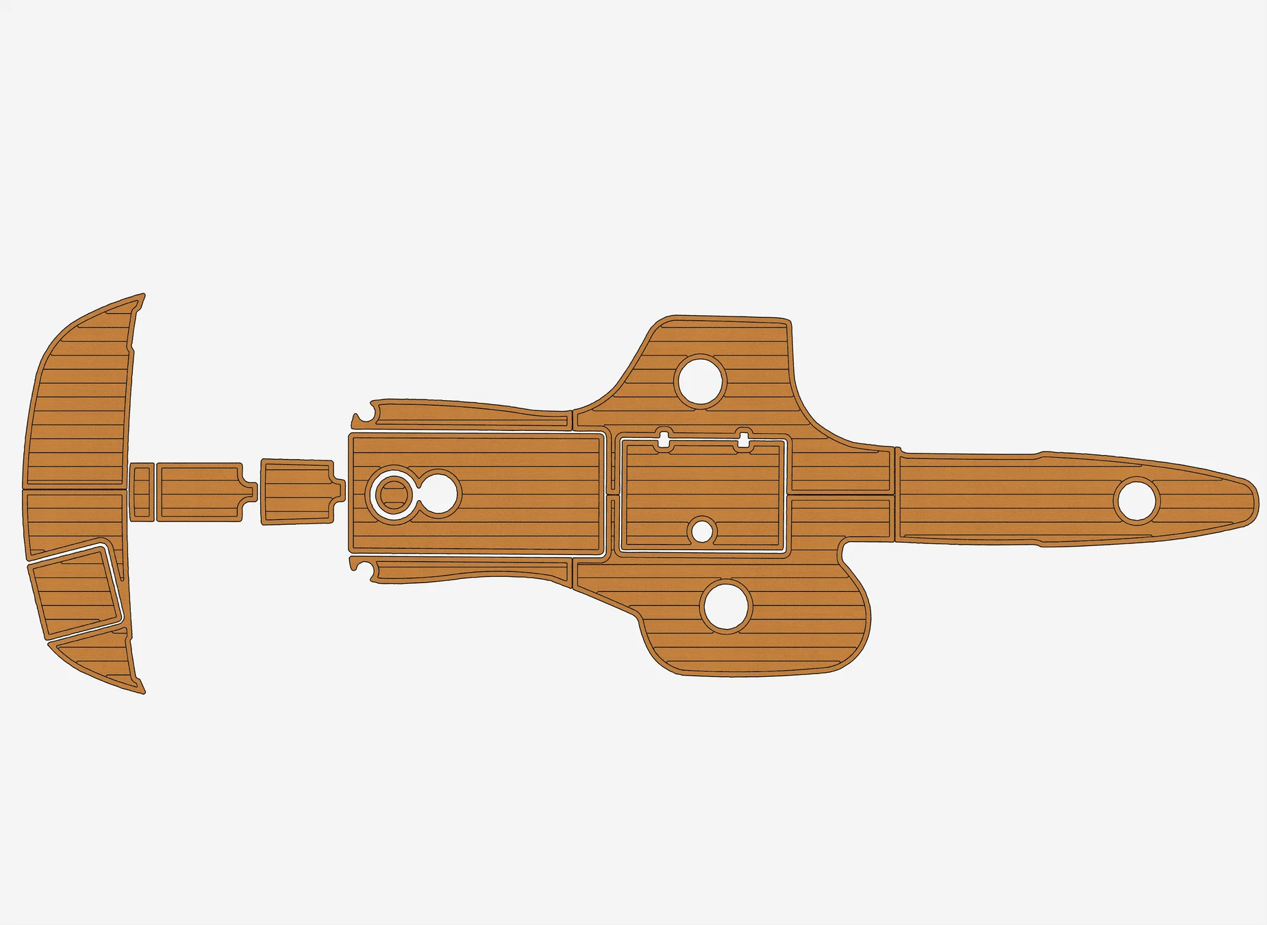 

2003-2010 Crownline 270 BR 1/4 дюйма, 6 мм, пена EVA, нескользящий морской коврик из тикового дерева, настил из ПВХ, водный ковер, морской пол