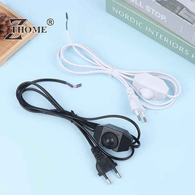 1.8M Extension Cord With Dimmer EU Plug Control Switch Power Cable Cord EU Plug For Table Lamp 220V Electricity Wire