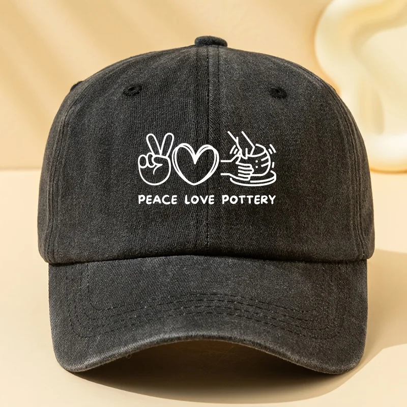 

Бейсбольная кепка Peace Love Pottery для взрослых, повседневная бейсбольная кепка из полиэстера с принтом, унисекс, для кемпинга на открытом воздухе