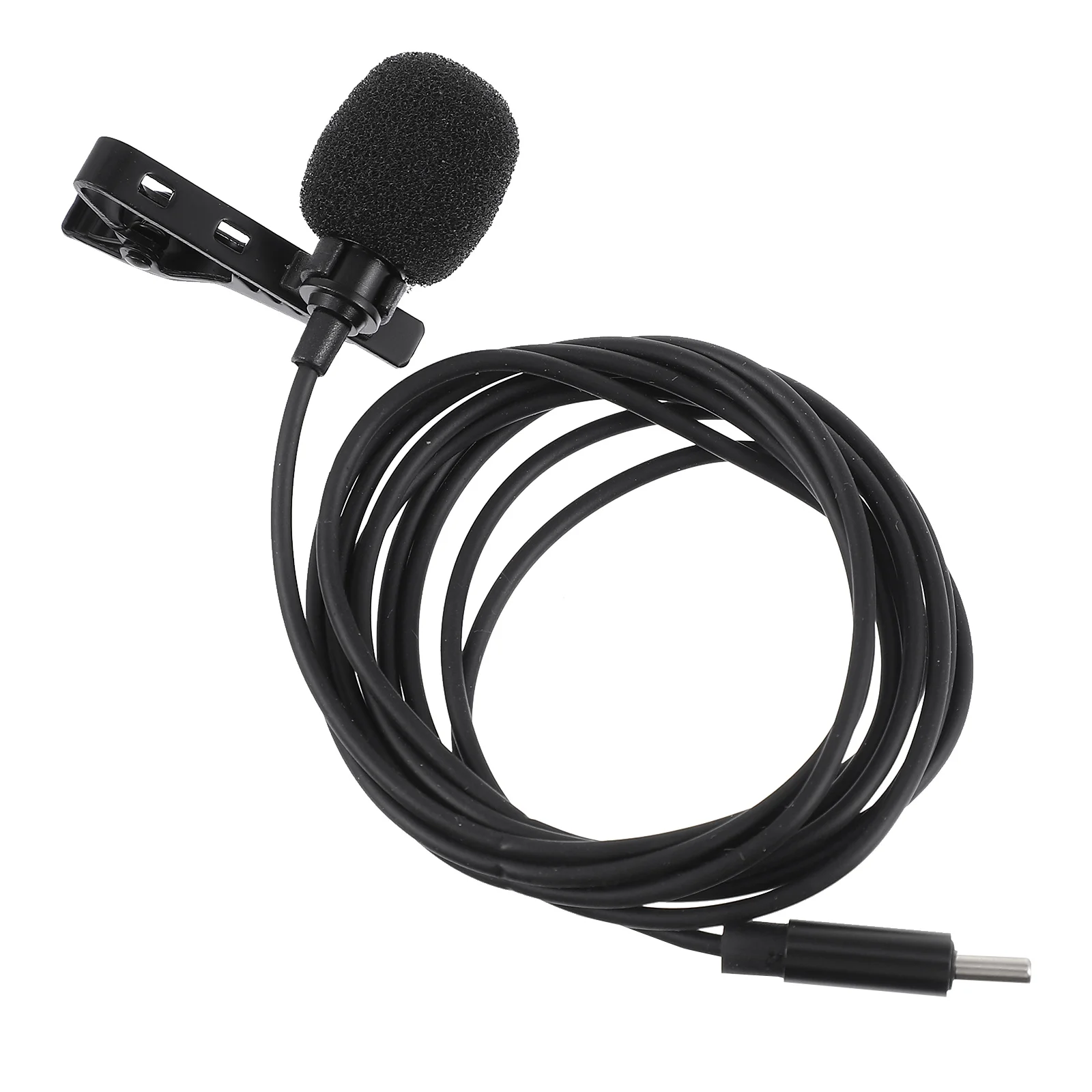 

TPE Material 360 Degree Omnidirectional Mic High Fidelity Noise Reduction Lavalier Clip Windproof Sponge USB for Mobile