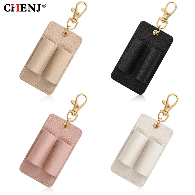 

PU Lanyard Pen Holders Creative Portable Leather Pen Pouch With Keychain Pen Case Pocket Clip Home And Office Storage Supplies