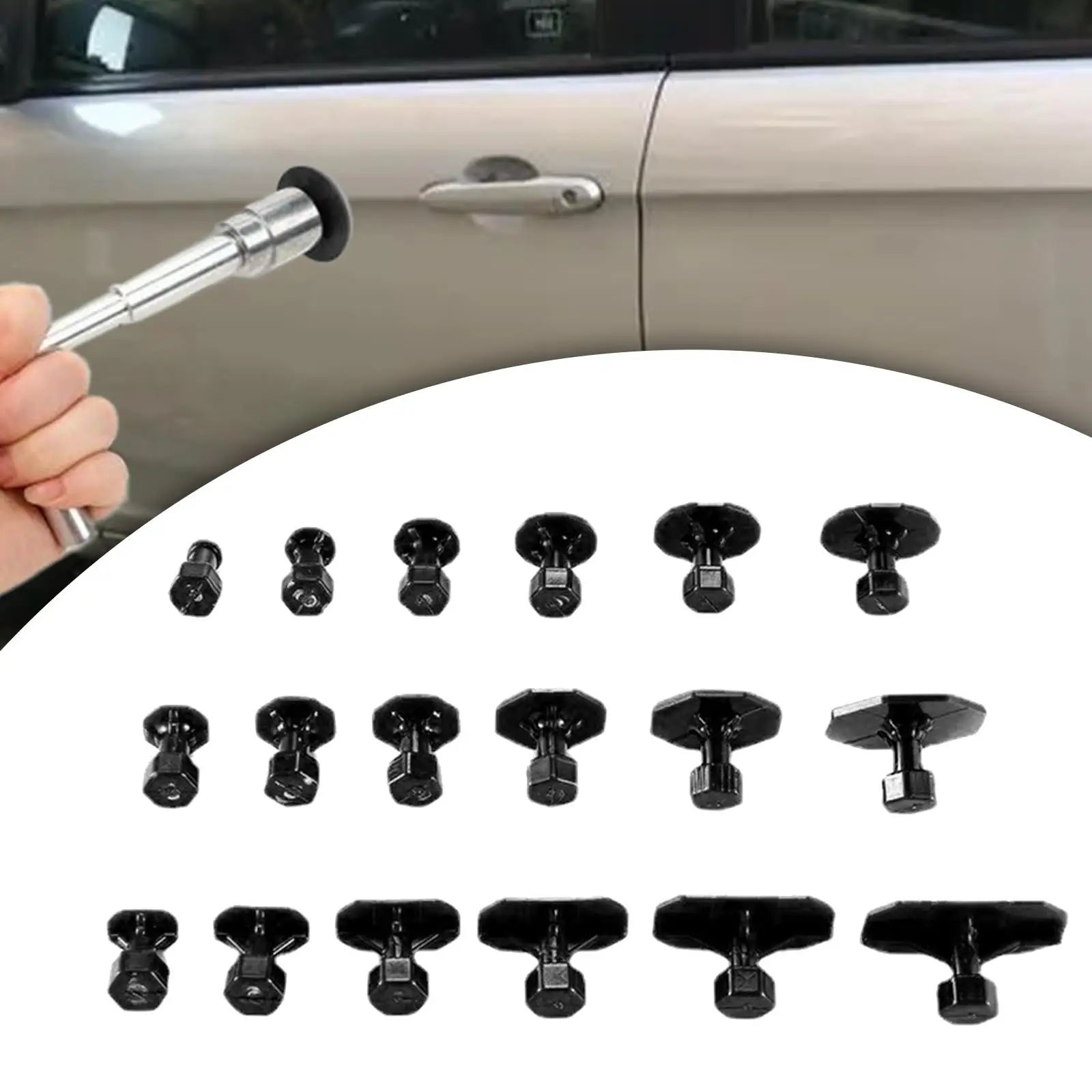 18Pcs Suction Cup Dent Puller Nylon Powerful Portable Small Hand Tools Dent Remover Tool for Cars Vehicle Hail Damage Dents