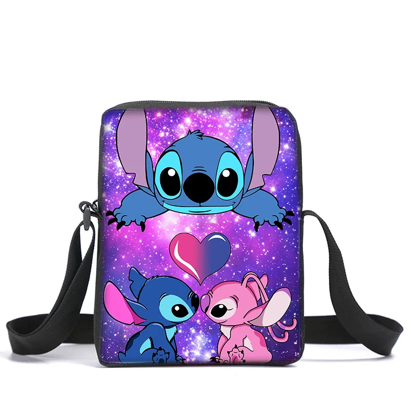 Borsa a tracolla MINISO Stitch borsa a tracolla Cartoon per studenti delle scuole primarie intorno a Cartoon ragazzi e ragazze borsa a tracolla