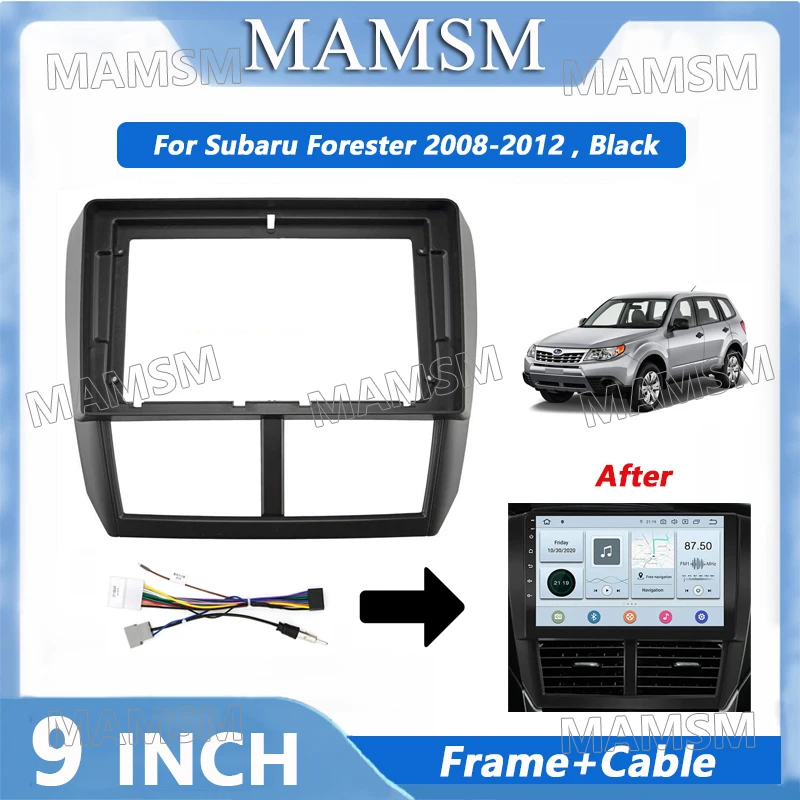 

9 Inch 2 Din Auto Radio Frame For Subaru Forester 2008-2012 Car Player DVD Dashboard Audio Panel Mount Installation Fascia Frame