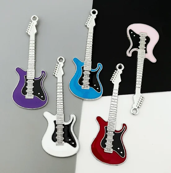 10 Pcs Guitar  Dangle Earrings Jewelry Accessories DIY Necklace Bracelet Handmade Craft Supplie