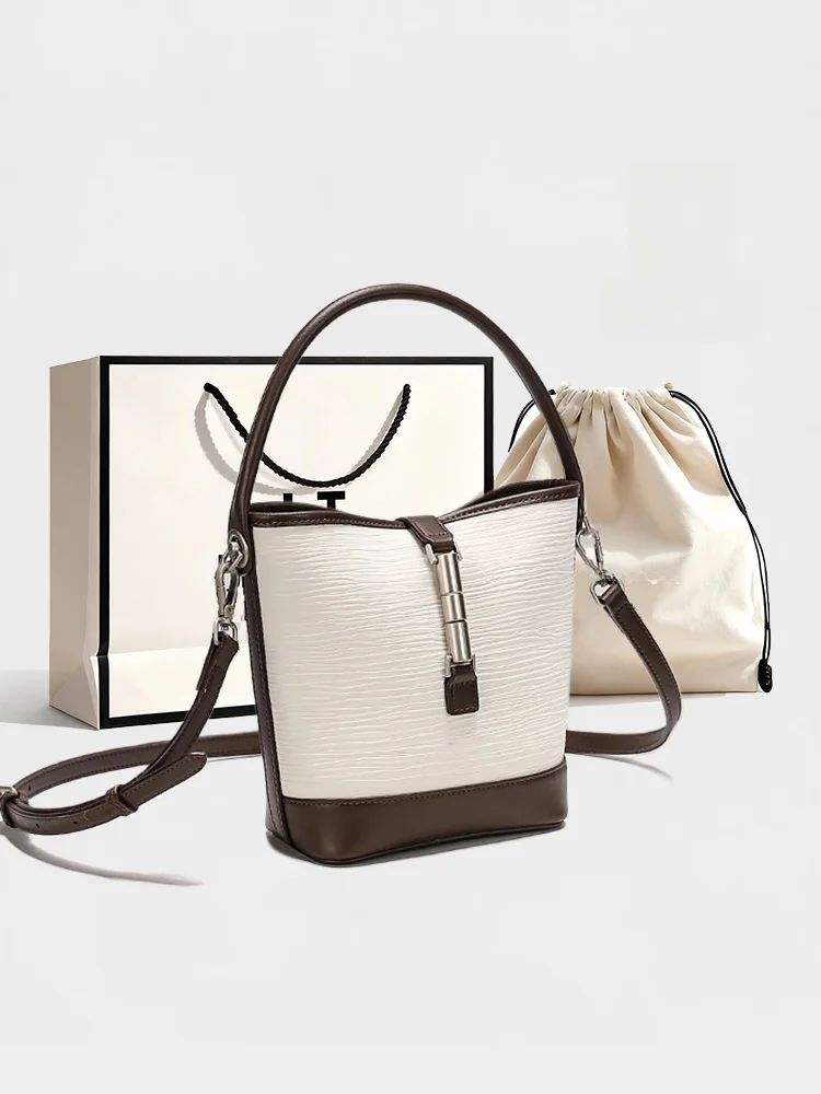 british-style-bucket-bag-vertical-stripe-commuter-large-capacity-handbag-women's-new-2026-simple-handheld-crossbody-bag