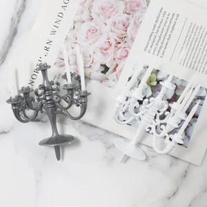 Trang trí bánh castroad của Ins Luxury, đồ dùng cắm nhỏ, chủ đề châu Âu, tiệc sinh nhật, hôn nhân, nấu ăn, cô gái 8 Velas nến bán hàng chính - №8