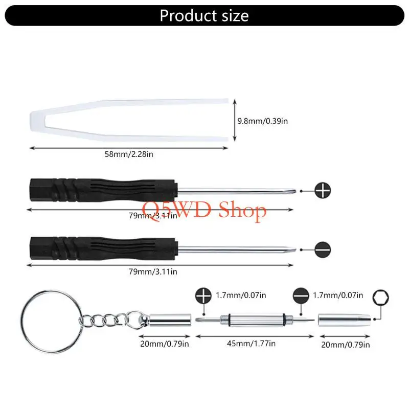 Kính Q5WD Vít sửa chữa bộ dụng cụ sửa chữa kính mắt với ốc vít dễ sử dụng
