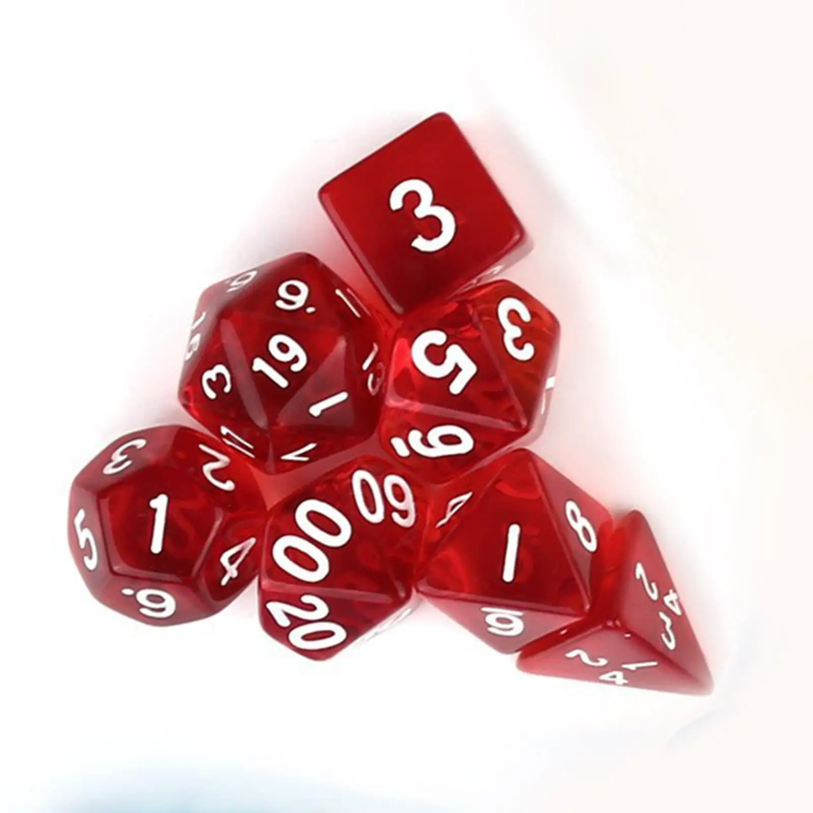 ชุดลูกเต๋าเกมทรงหลายเหลี่ยมที่สร้างสรรค์ ขอบเรียบ ตัวเลขชัดเจน สำหรับเกมกระดานกิจกรรม ปาร์ตี้ ชายหาด แคมป์ปิ้ง