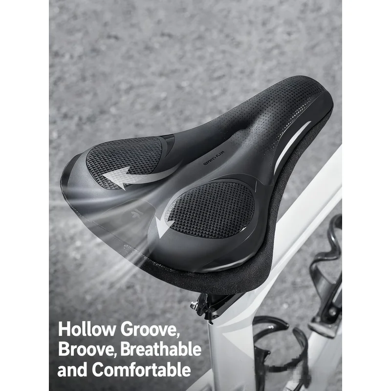 XUNTING Shockproof Silicone Bike Saddle Cover PU Leather Soft Breathable Cushion for Road MTB Bicycle Seat