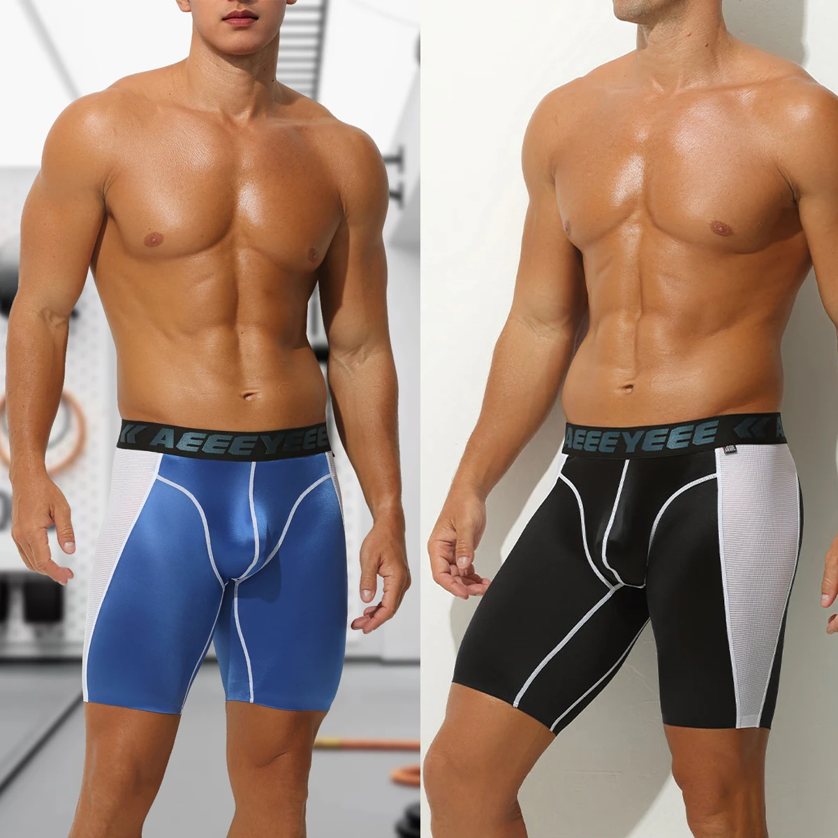 

Мужские быстросохнущие трусы-боксеры из ледяного шелка с низкой посадкой, эластичные трусы для бега и велоспорта, спортивные дышащие шорты, плавки