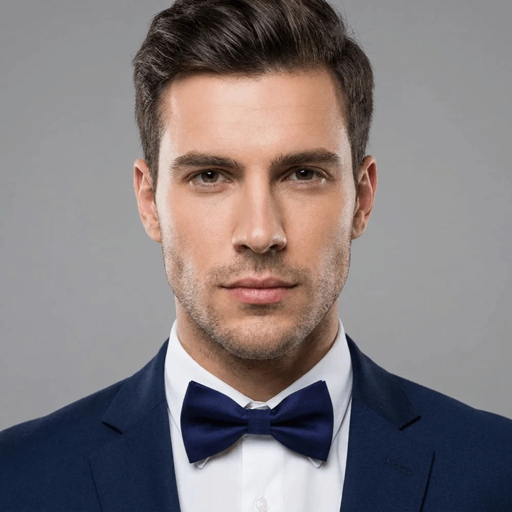 Simple Solid Color Bowknot Bowtie Slim Satin Men Ties Adjustable Formal Necktie Cloth Accessories